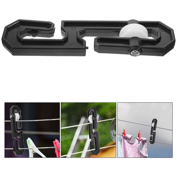BESTYASH 2Pcs Black Clothesline Pulley Kit for Organized Space Saving