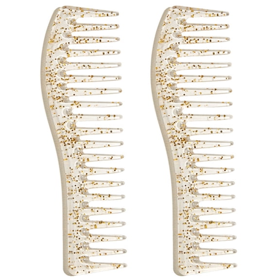 BESTYASH 2Pcs Portable Hair Curling Comb Wide Teeth Combs for Hair Care for Women