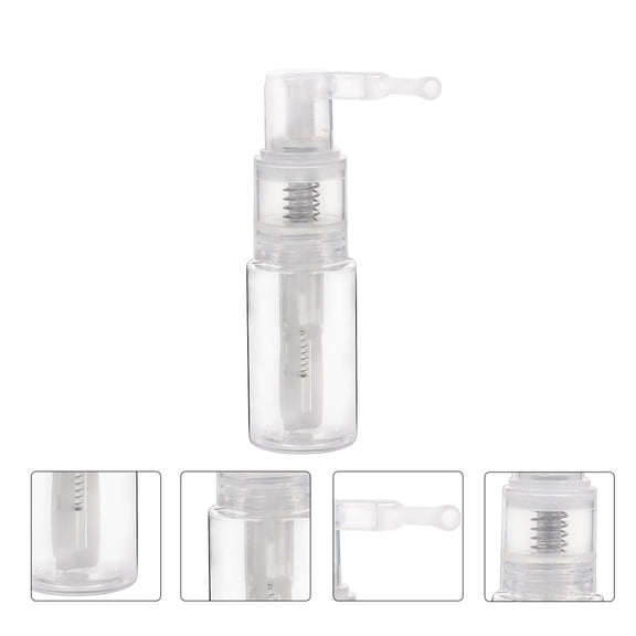 BESTYASH 2Pcs Powder Pump Bottle for Dry Shampoo Reusable Powder Dispensers Transparent PET