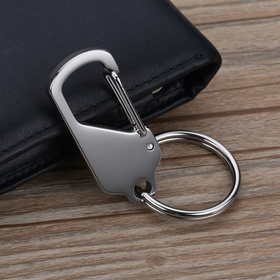 BESTYASH 2Pcs Practical Stainless Steel Key Ring Sturdy Car Key Holder Simple Design Durable