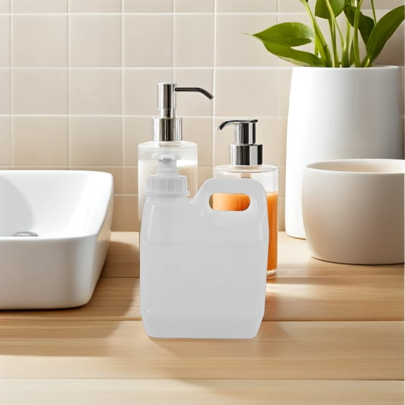 BESTYASH 2Pcs Press Design Plastic Pump Bottles for Shower Gel Lotion and Shampoo Dispensing