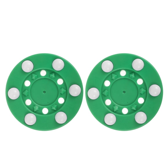 BESTYASH 2Pcs Professional Grade Green Roller Hockey Pucks for Indoor and Outdoor Use