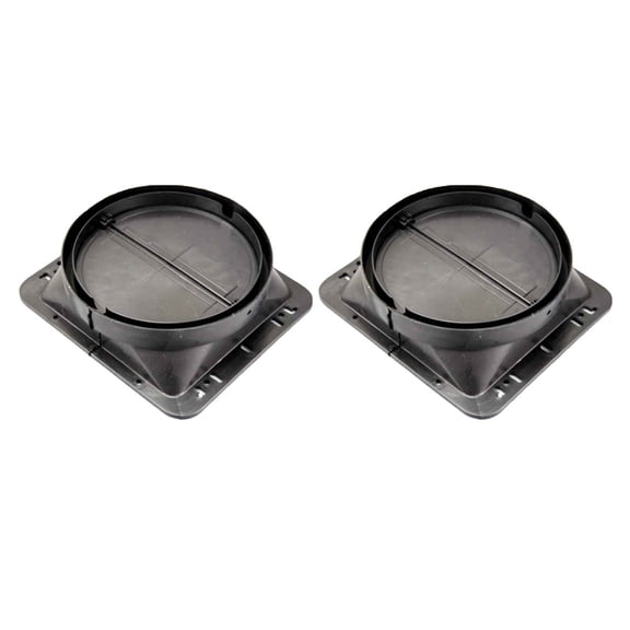BESTYASH 2-Pack Black Range Hood Base with Non-Return Valve, Kitchen Ventilation Fittings for Efficient Airflow