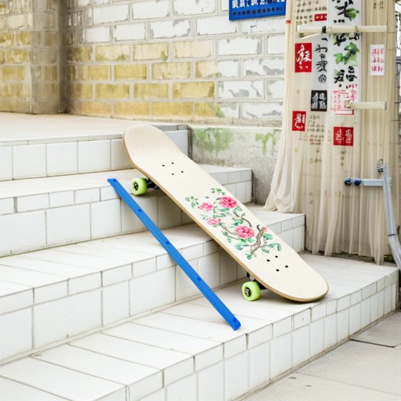 BESTYASH 2Pcs Blue Skateboard Protective Gear Plastic Rail Guards with Easy Installation for Urban and Park Skating