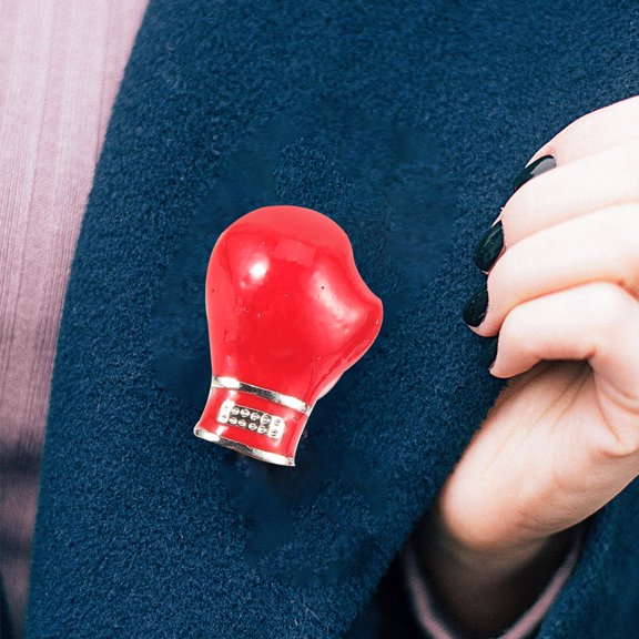 BESTYASH Set of 2 Red Boxing Glove Brooch Pins for Men, Metal Decorative Badges for Clothing and Accessories