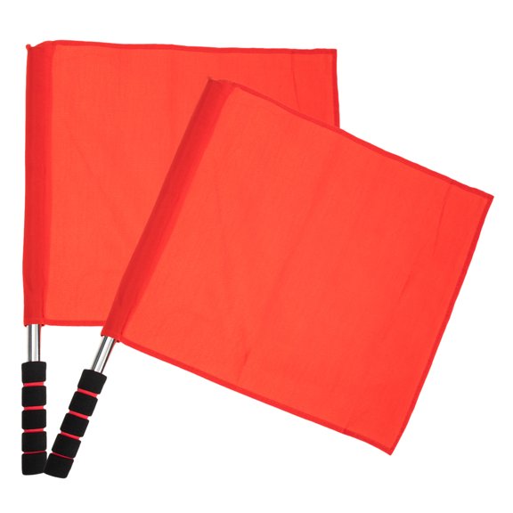 BESTYASH 2Pcs Red Commanding Traffic Flags with Easy Carry Lightweight Design and Durable Material for Sports