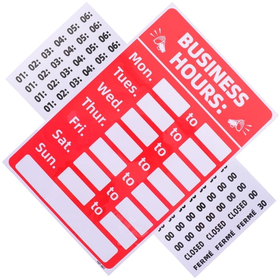BESTYASH 2Pcs Red Open Closed Business Operation Sign Stickers Waterproof PVC for Shop Door