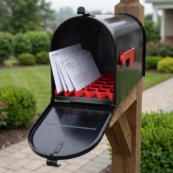 BESTYASH 2Pcs Red Silicone Mailbox Insert Tray Waterproof Mail Holder Protective Splash Guard