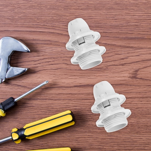 BESTYASH 2Pcs Replacement Light Socket Made Of Plastic For Table Lamp White Use