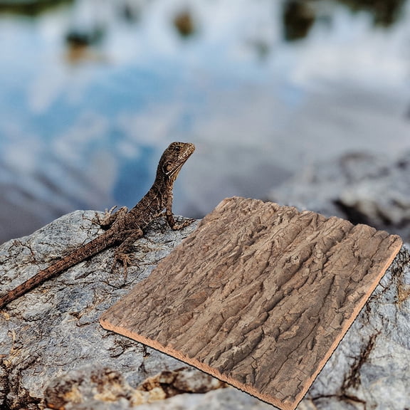 BESTYASH 2-Pack Reptile Bark Backgrounds for Turtle Habitat, Natural Terrarium Decor, Turtle Tank Accessories