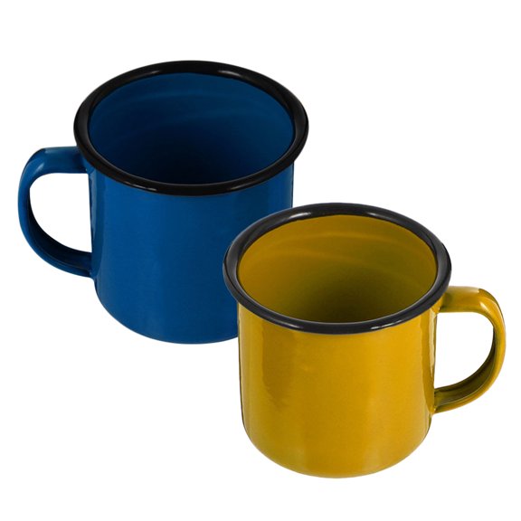 BESTYASH 2Pcs Retro Style Enamel Coffee Mugs Wear Resistant Practical Enamelware for Travel