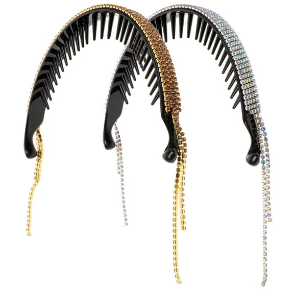 BESTYASH 2-Pack Rhinestone Bun Holders Hair Accessories in Assorted Colors, Ideal for Weddings and Special Occasions