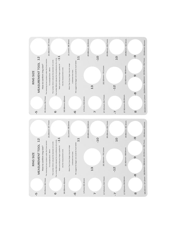 Ring Sizer Gauge White Cardboard Measuring Tool for Accurate Ring Sizes