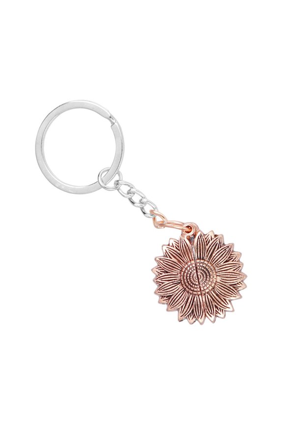 2-Pack Double Layer Sunflower Keychain in Rose , Perfect Bag Accessory and Stylish Key