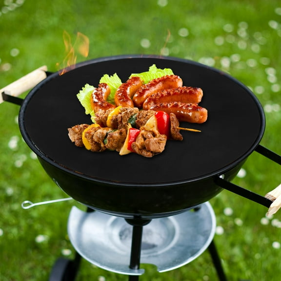 BESTYASH 2Pcs Round Barbecue Grill Mat Nonstick Pad Keeps Food from Falling Durable