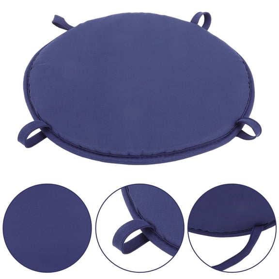 BESTYASH 2Pcs Round Barstool Cushions Dark Blue with Thick Padding and Secure Ties for Comfortable Seating