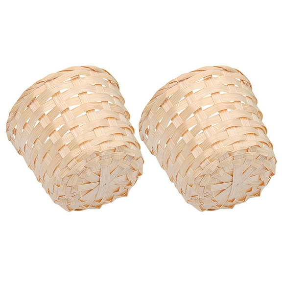 BESTYASH Set of 2 Rustic Woven Basket Organizers for Bathroom Storage, Beige, and Stylish