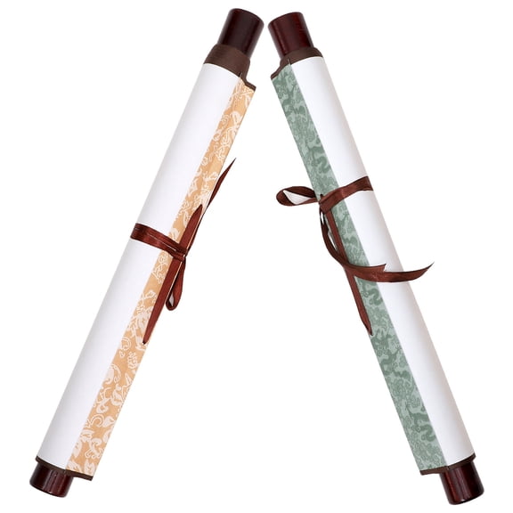 BESTYASH 2Pcs Assorted Color Blank Hanging Scroll Paper for Calligraphy Ink and Watercolor Painting