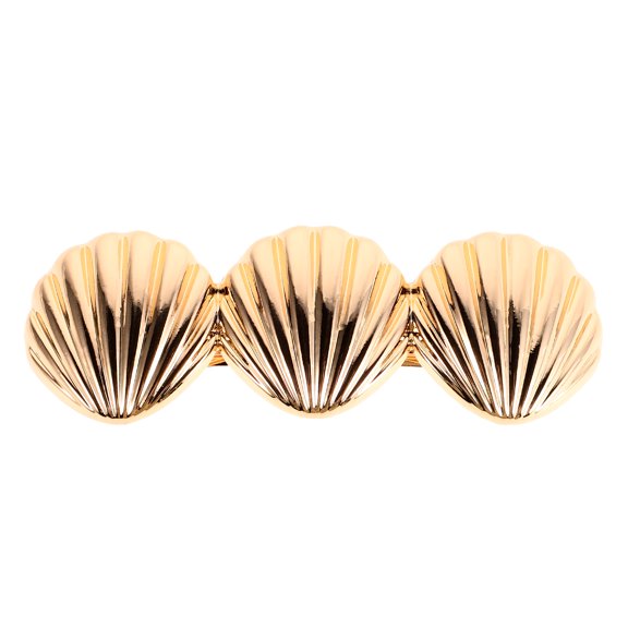 BESTYASH 2Pcs Seashell Hair Clips Golden Metal Barrette Cute Beach Themed Hair Accessory