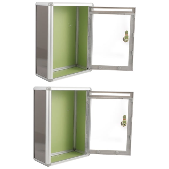 BESTYASH 2- Mailbox with Lock, Secure Mail Collection Box for Office, Home, Fundraising, and Outdoor Use