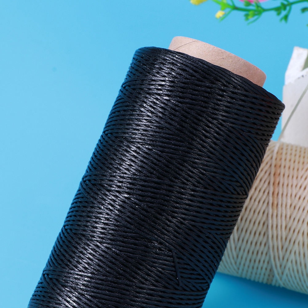 BESTYASH 2-Pack Black Waxed Polyester Sewing Thread for Crafts, Hand Sewing, Leatherwork, and Product Making
