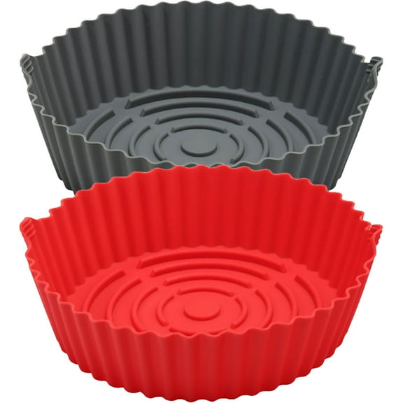 BESTYASH 2Pcs Silicone Baking Moulds Non-stick Round Silicone Liner for Home Users in Gray