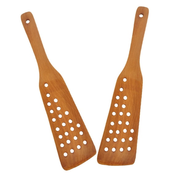 BESTYASH 2Pcs Simple Design Spatula Wood Light Brown Kitchen Utensils for Cooking