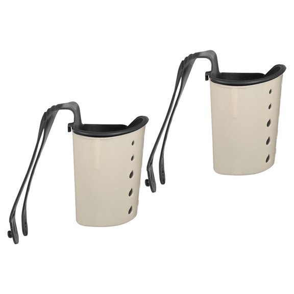 BESTYASH 2Pcs Beige Sink Corner Strainer Basket with Adjustable Design for Efficient Draining