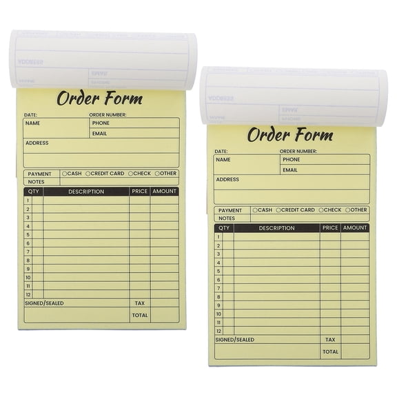 BESTYASH 2Pcs Small Business Invoice Book White Copy Receipt Book with Duplicate Records for Home Use