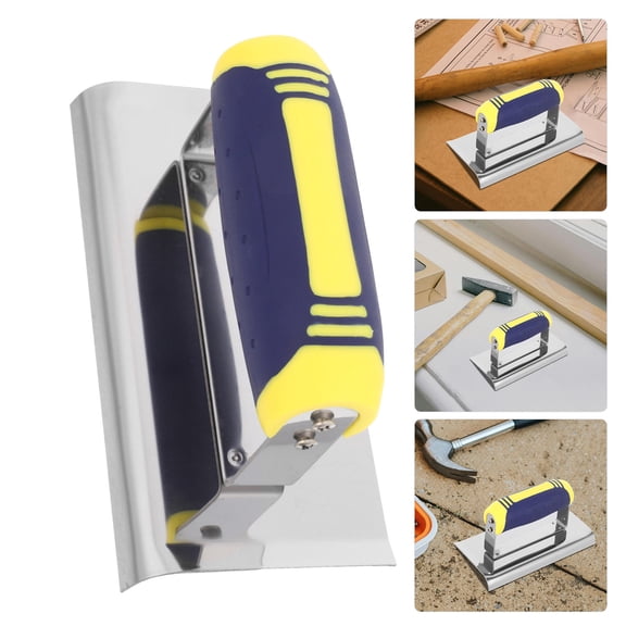 BESTYASH 2Pcs Stainless Steel Concrete Edger with Ergonomic Handle for Smooth Corner Wall Finishing