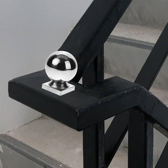 BESTYASH 2Pcs Stainless Steel Handrail Balls Plated Silver Finish Decorative Round Posts for Stair and Fence