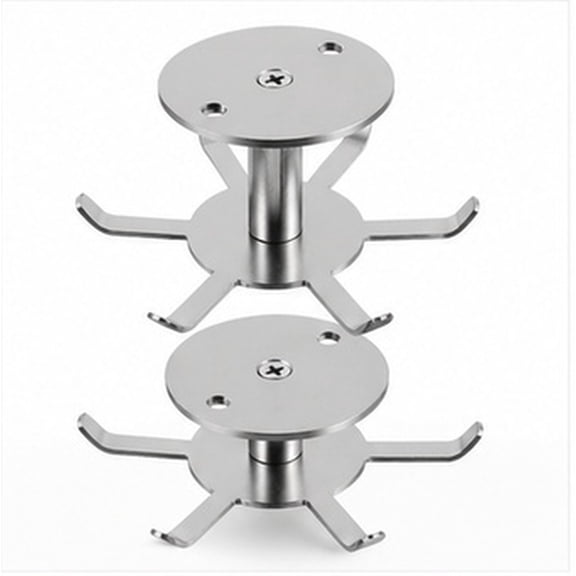 BESTYASH 2-Pack Stainless Steel Under Cabinet Hooks with 360 Rotation, Multi-Functional Kitchen Hangers for Organized Storage
