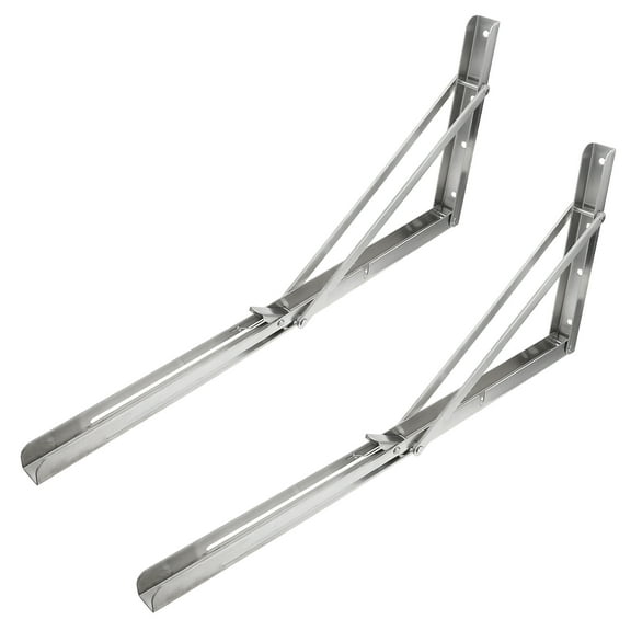 BESTYASH 2-Pack Heavy Duty Stainless Steel Triangular Support Brackets for Desk, Wall, Shelves, Multipurpose Corner Braces