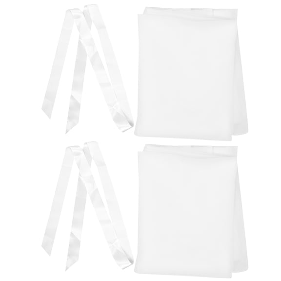 BESTYASH 2Pcs Tulle Chair Cover with Bow Tie Fluffy Mesh Chair Skirt for Wedding and Party Decoration