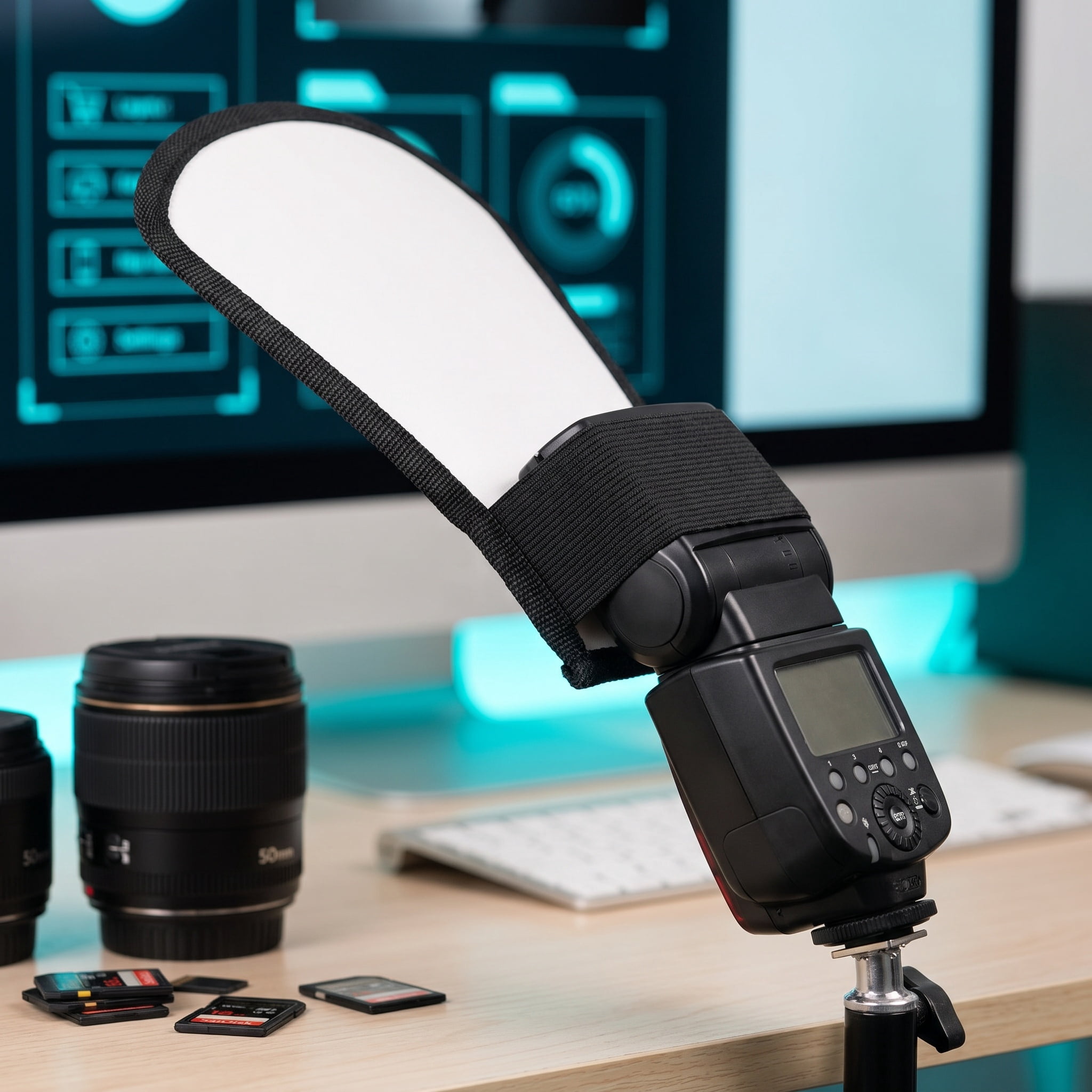 BESTYASH 2Pcs Two Sides Flash Diffuser Photography Light Reflector with ...