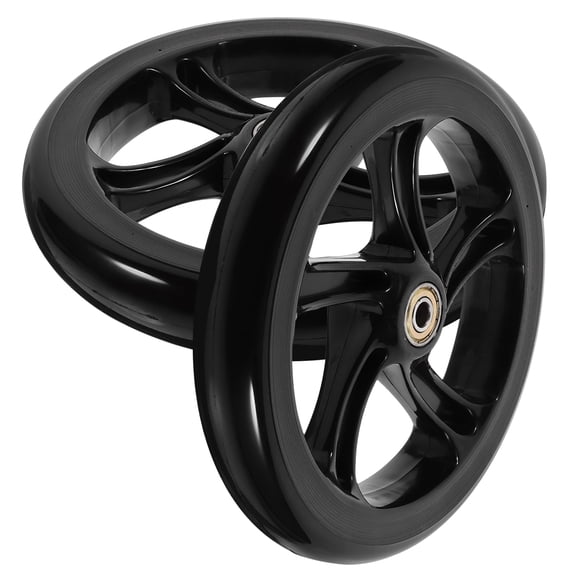 BESTYASH 2Pcs Universal Black PU Replacement Scooter Wheels Durable Wear Resistant for Electric Scooter