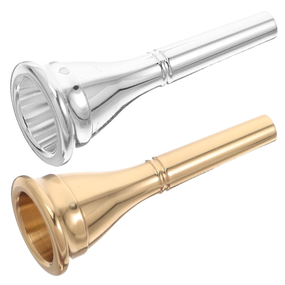BESTYASH 2Pcs Universal Silver French Horn Mouthpiece Brass Material for Clear Sound Performance