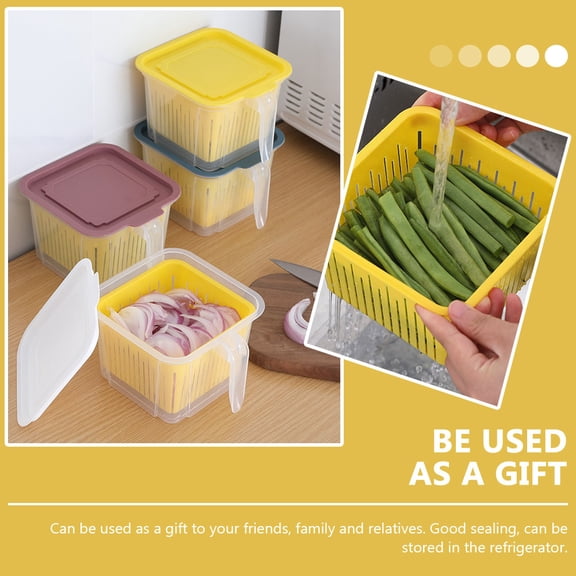 BESTYASH Kitchen Storage Draining Box Set, 2 Pieces, PP Material Sealing for Versatile Use