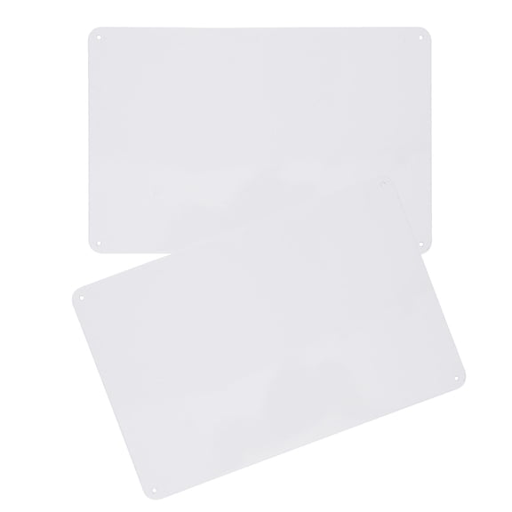 BESTYASH 2Pcs Versatile Plated Silver Sublimation Metal Sign Blanks with Holes Easy Mounting for Shop and Outdoor Use