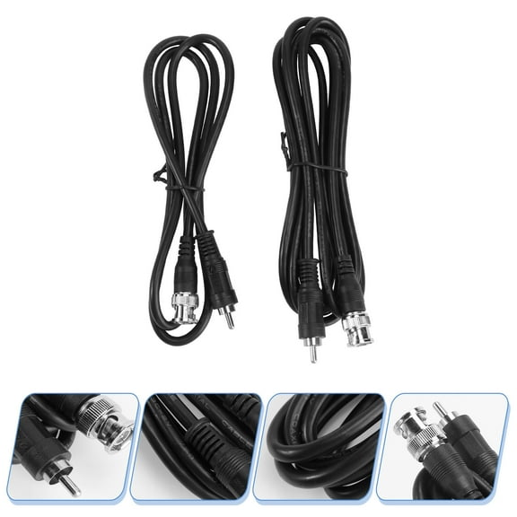 BESTYASH 2Pcs Video Converting Cables to Av Cable Black Durable Flexible for Camera TV Computer