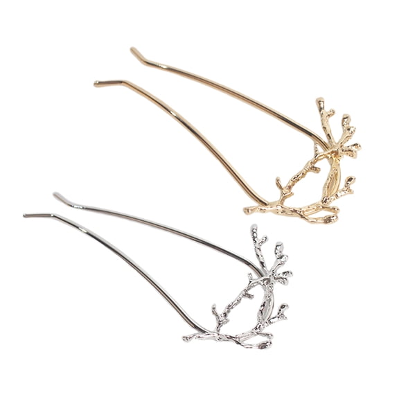 BESTYASH 2-Pack Vintage U-Shaped Alloy Hair Forks, Assorted Colors, Ladies Hairpins and Stylish Hair Clips
