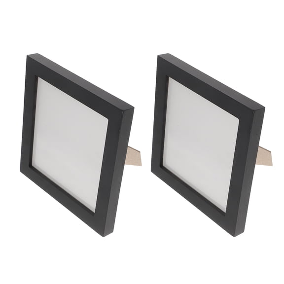 BESTYASH 2Pcs Vinyl Record Frame Black Wood Album Cover Display Stand for Media Storage and Home Decor