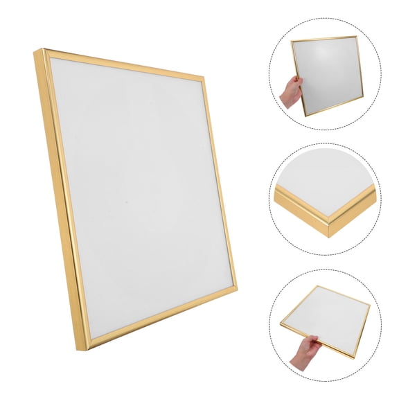 BESTYASH 2Pcs Vinyl Record Holder Wall Frame in Golden for Elegant Album Display