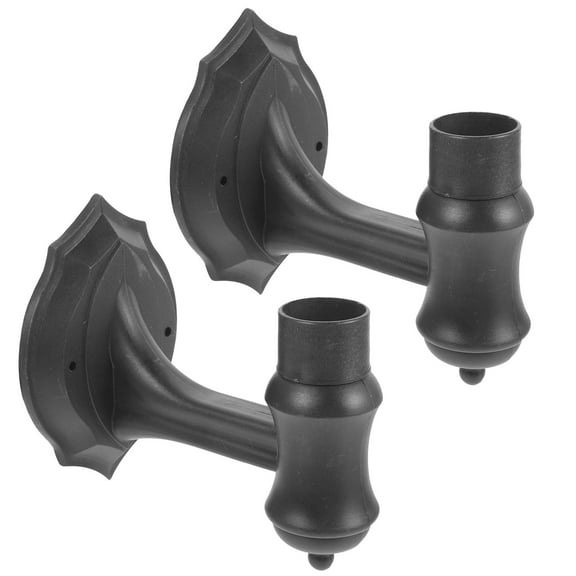 BESTYASH 2Pcs Wall Light Holders Black Plastic Lamp Fixtures for Kitchen Corridor Porch