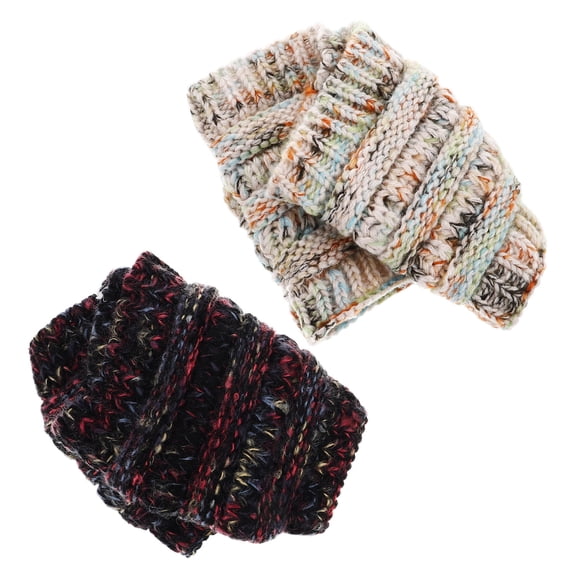 BESTYASH 2-Pack Warm Knitted Headbands with Plush Lining, Wide Hairbands, Windproof and Comfortable Fit for Winter