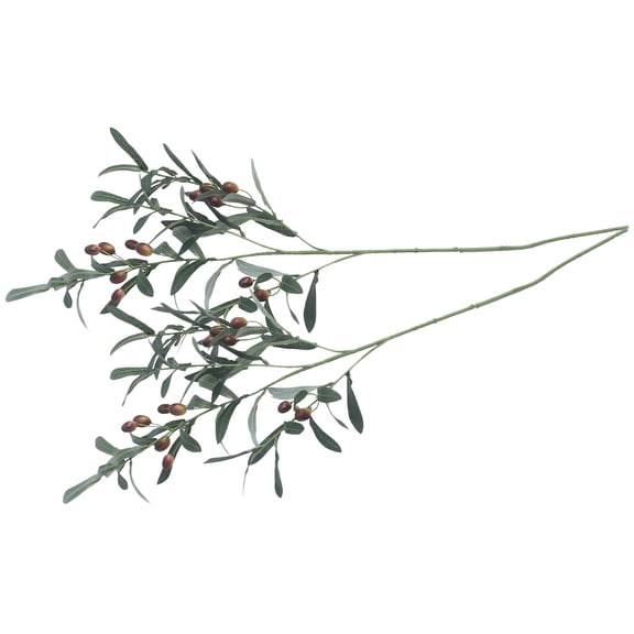BESTYASH 2Pcs Wear Resistant Olive Branches Stems Green Artificial Plant for Home and Event Decoration