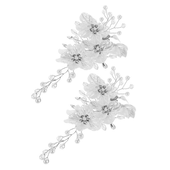 BESTYASH 2Pcs Bridal Hair Clips with Rhinestones for Wedding Updo Elegant Flower Hair Accessories