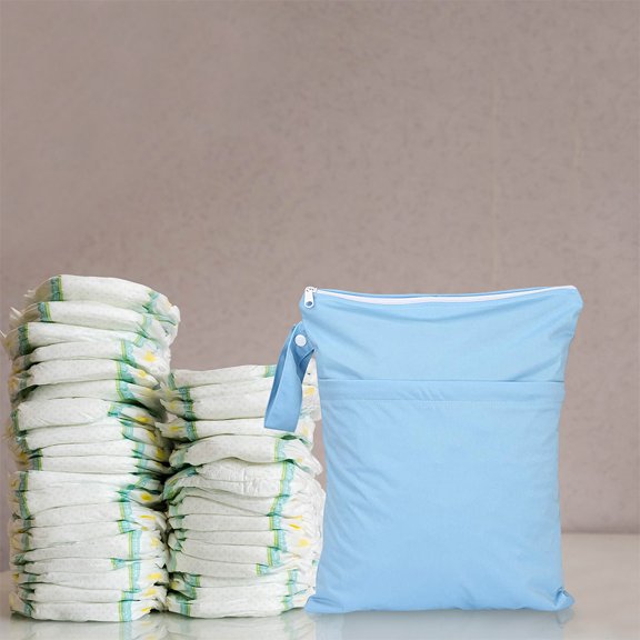 BESTYASH 2Pcs Multi Function Diaper Wet Bags with Hanging Handle Assorted Colors