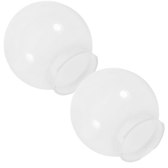 BESTYASH 2Pcs White Acrylic Lamp Covers for Outdoor Lights Waterproof Globe Lamp Shades