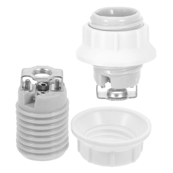 BESTYASH 2Pcs White Ceramic Lamp Holder Socket for Ceiling Fans Chandeliers and Wall Sconces
